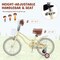Costway 18'' Kids Bike Toddler Bicycle with Training Wheel Kickstand for 4-8 Years Old Purple/Pink/Turquoise/Blue/Beige/Green